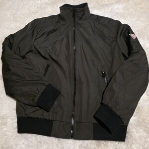 GUESS Men's Army Green Bomber Jacket Sz. Medium